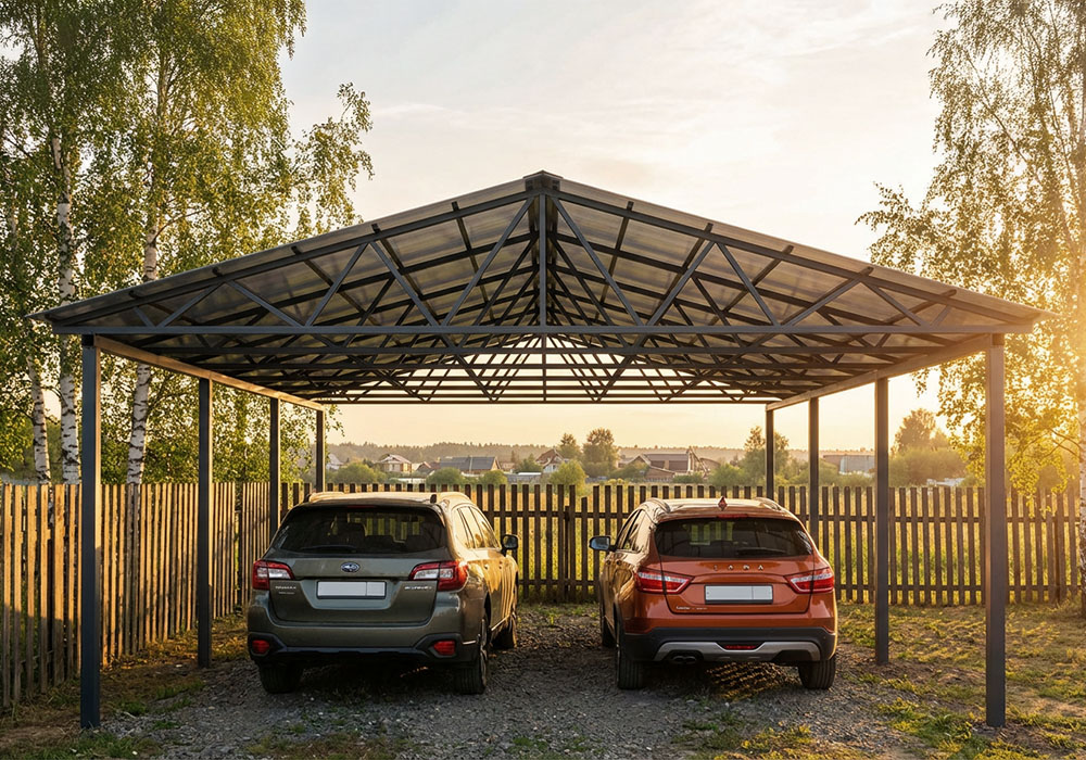 Проект двускатного навеса 4