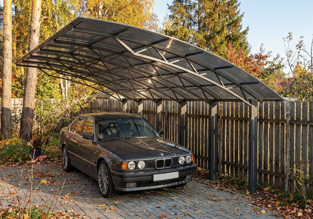 Односкатный навес консольного типа для авто