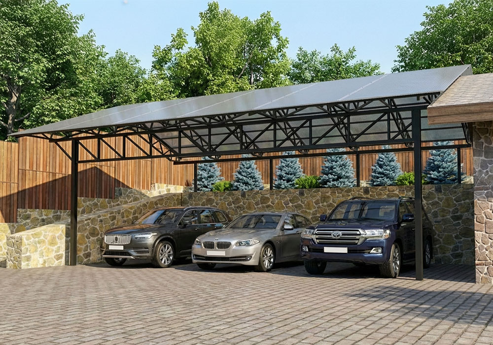 Проект двускатного навеса закрытого типа