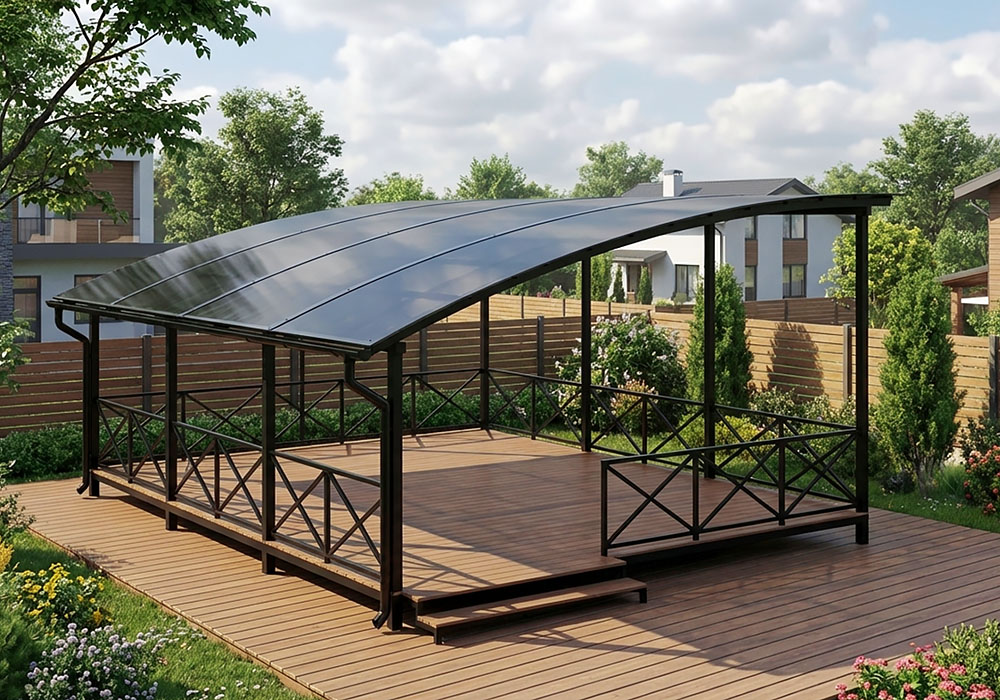 Навес - терраса для дачи