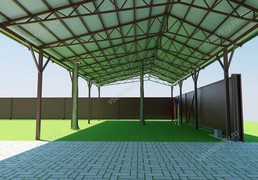 Навес из металлопрофиля / профнастила