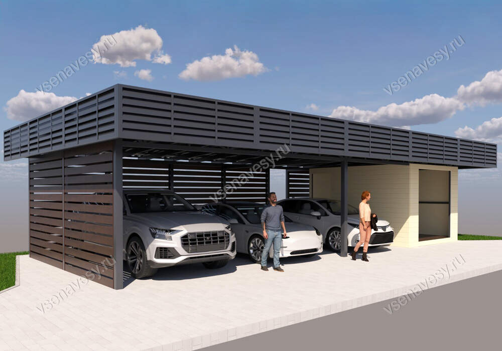 Навес под автомобиль (под две машины)