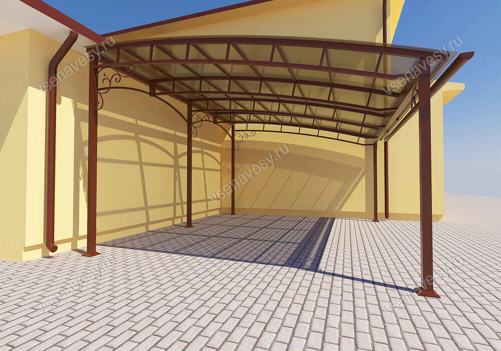 Навес во дворе частного дома