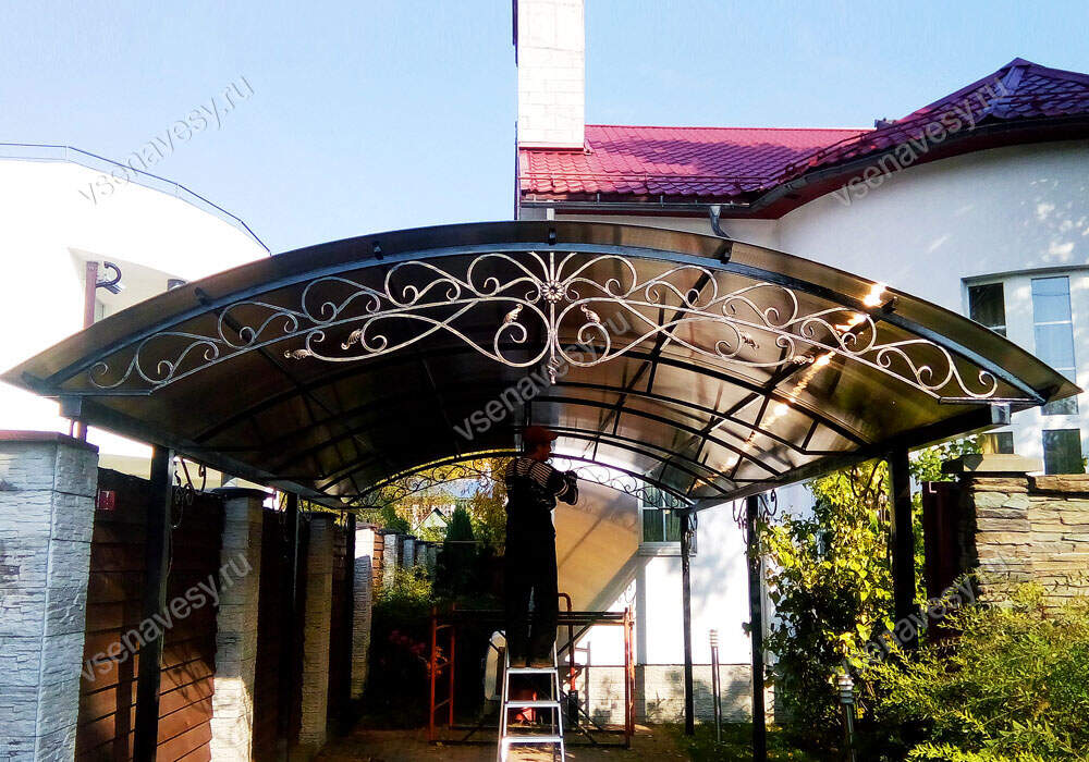 Навес для автомобиля декоративный кованый