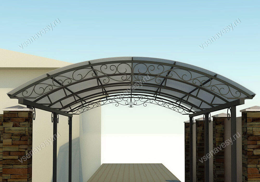 Навес для авто арочный кованый