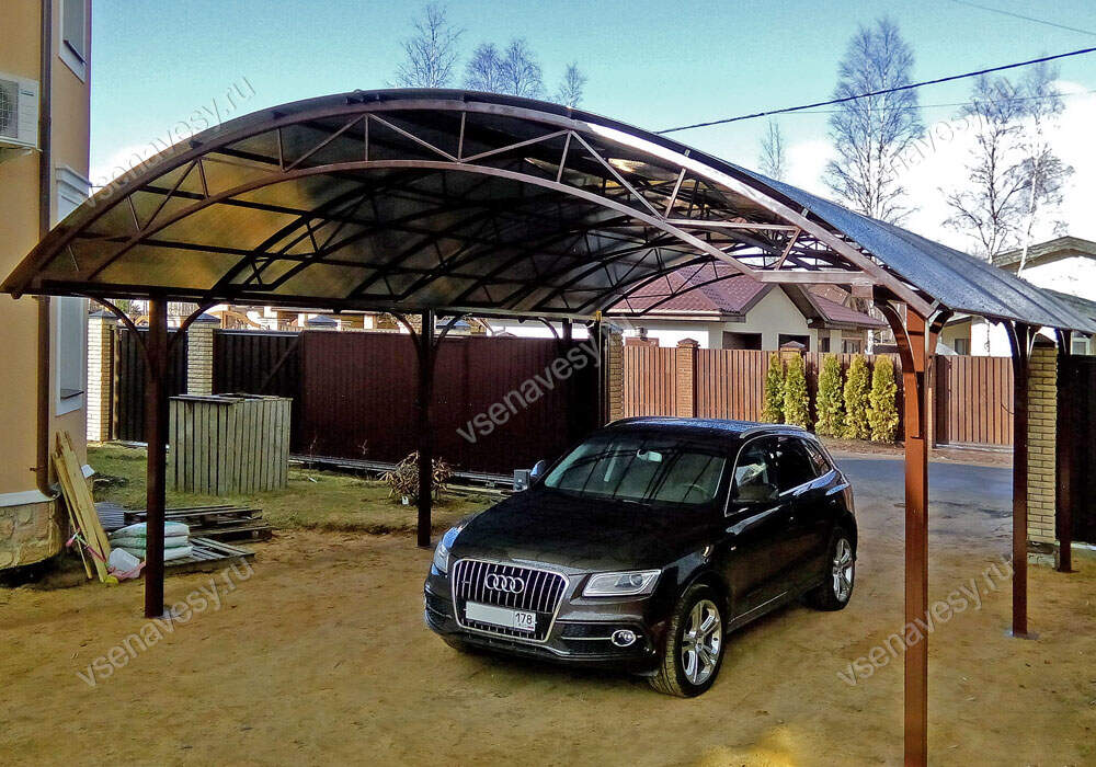 Навес для дачи над машиной