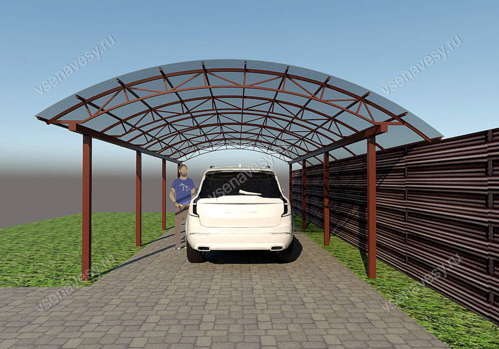 Навес металлический из поликарбоната для машины
