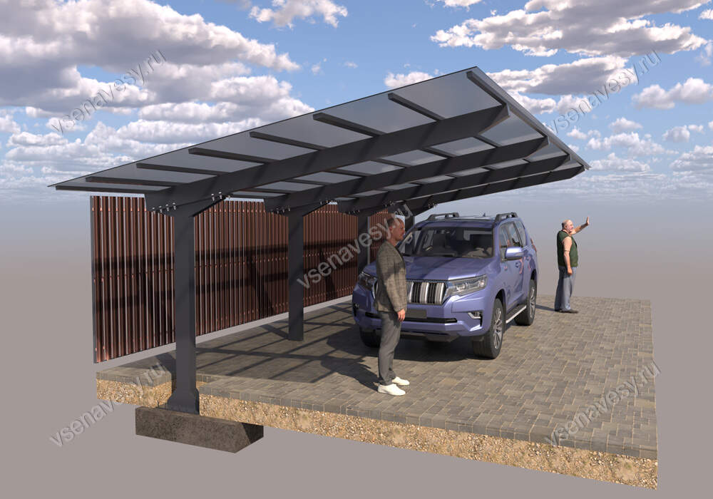 Консольный металлический навес