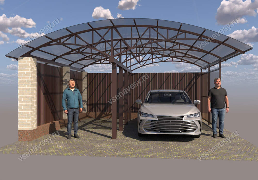 Навес для дачи арочный из поликарбоната